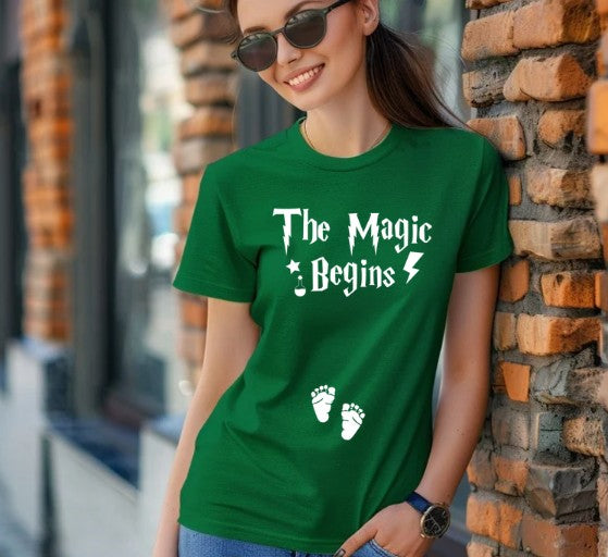 Wizard school inspired pregnancy announcement shirt for expecting moms