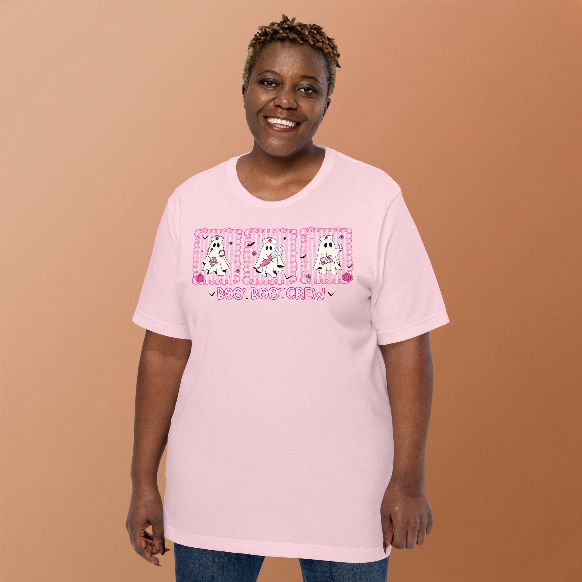 Women’s funny nurse shirt with ghost nurse Boo Boo Crew design