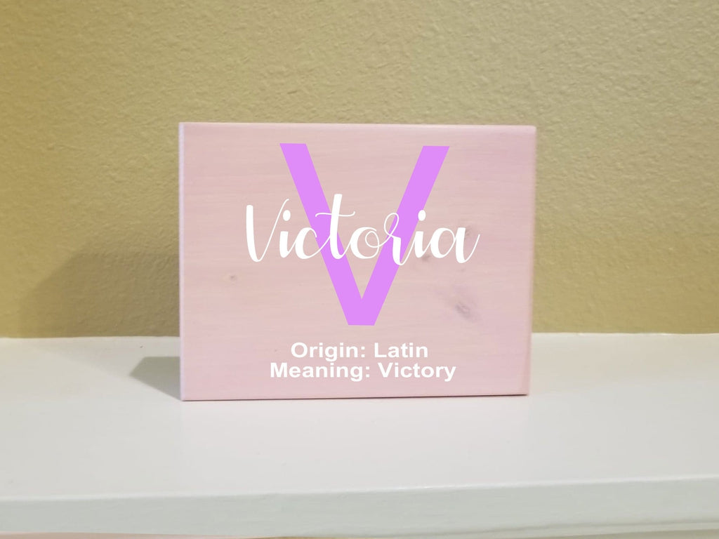 Baby Name Meaning Wood Sign | Personalized Baby Shower Newborn Gift - Elliefont Styles