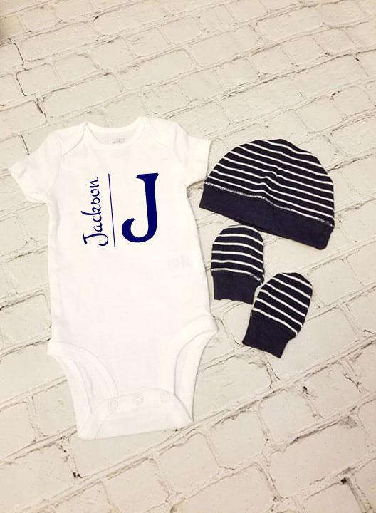 Nautical Onesie Decorating Kit/ Navy & Red/ Personalized Sign/