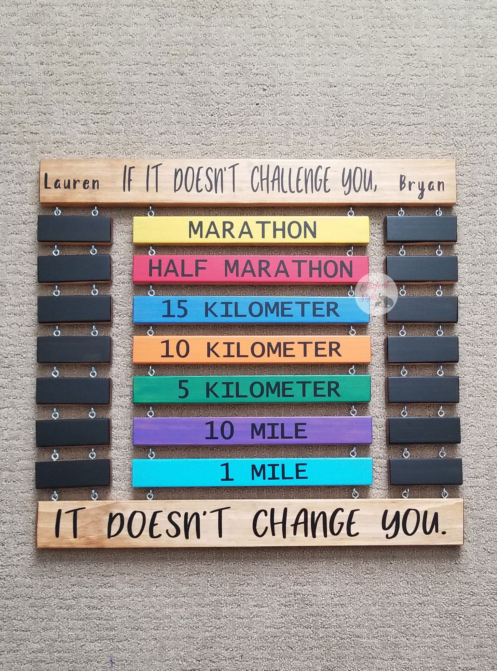 Personalized 15K PR board, the perfect runner gift to showcase records