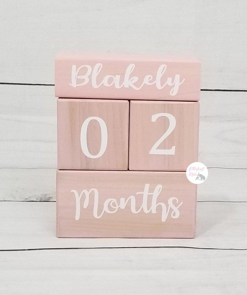 Baby Age Milestone Blocks - Elliefont Styles