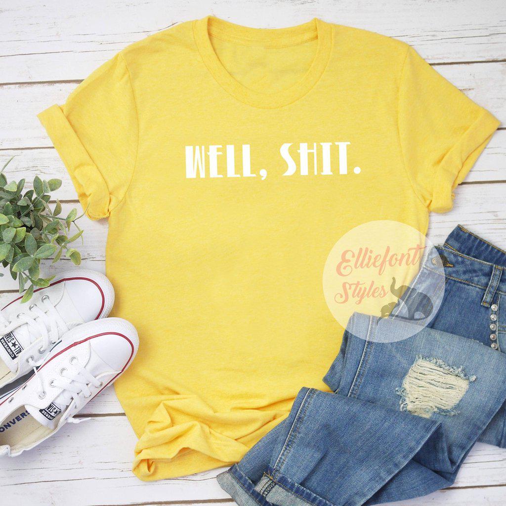 Yellow shirt sales with white writing