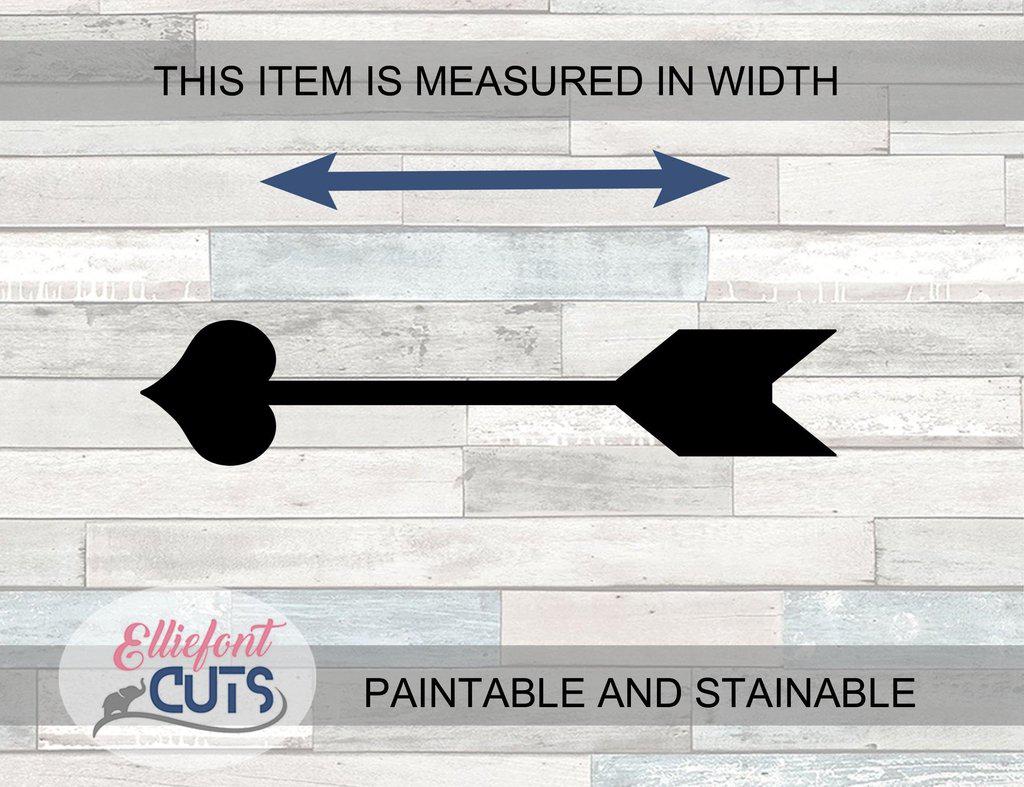 Cupid Arrow Wood Cutouts - Elliefont Styles