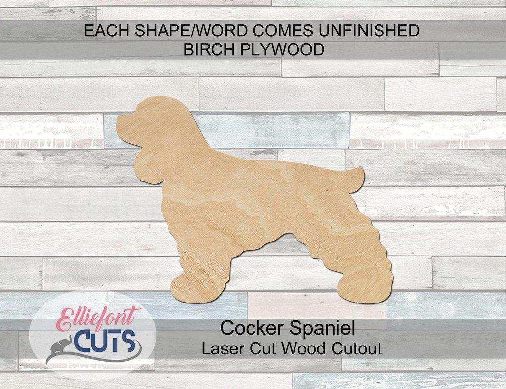 Cocker Spaniel Wood Cutouts - Elliefont Styles