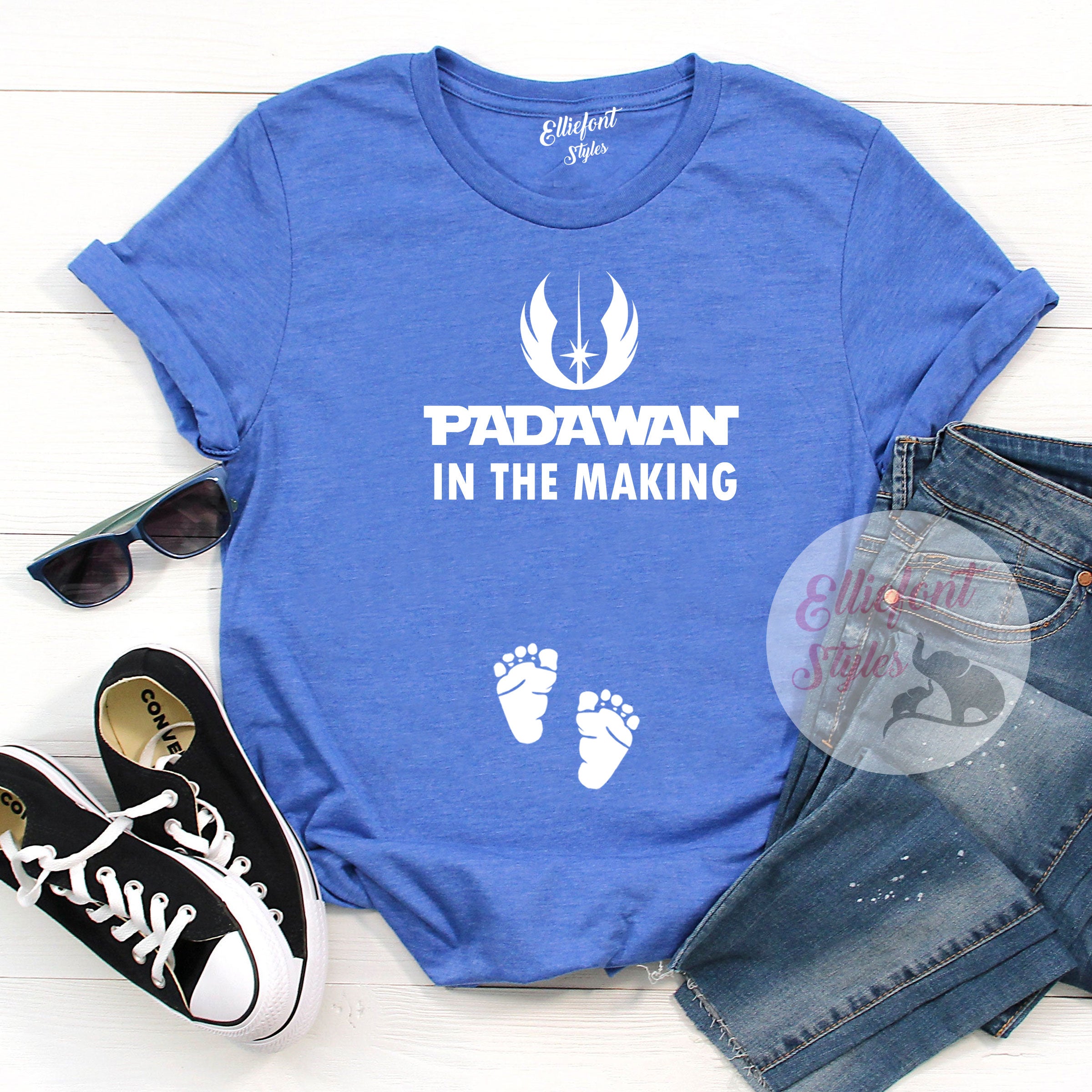 Padawan In The Making Funny Pregnancy Announcement Graphic Tee Shirt