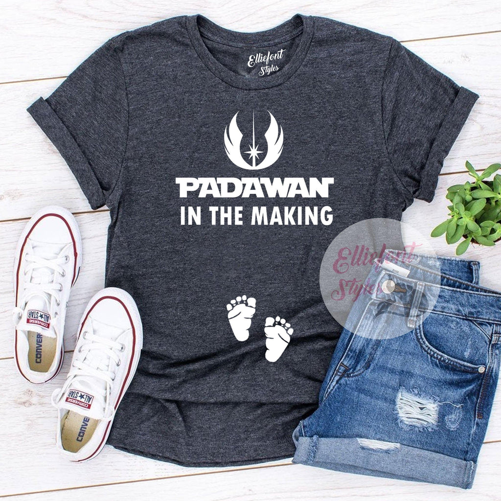 Padawan In The Making Funny Pregnancy Announcement Graphic Tee Shirt