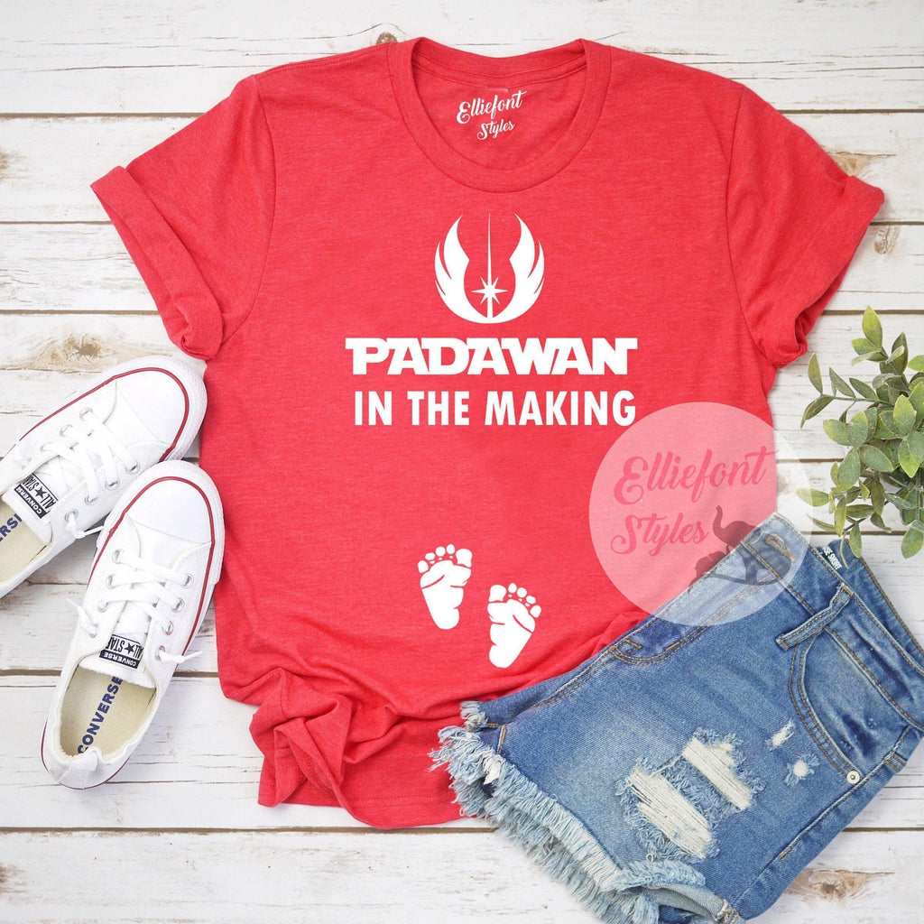 Padawan In The Making Funny Pregnancy Announcement Graphic Tee Shirt