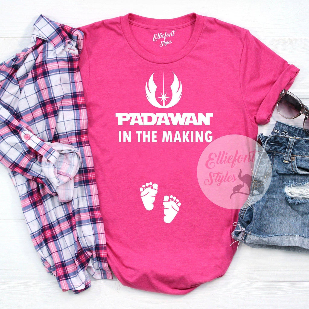 Padawan In The Making Funny Pregnancy Announcement Graphic Tee Shirt
