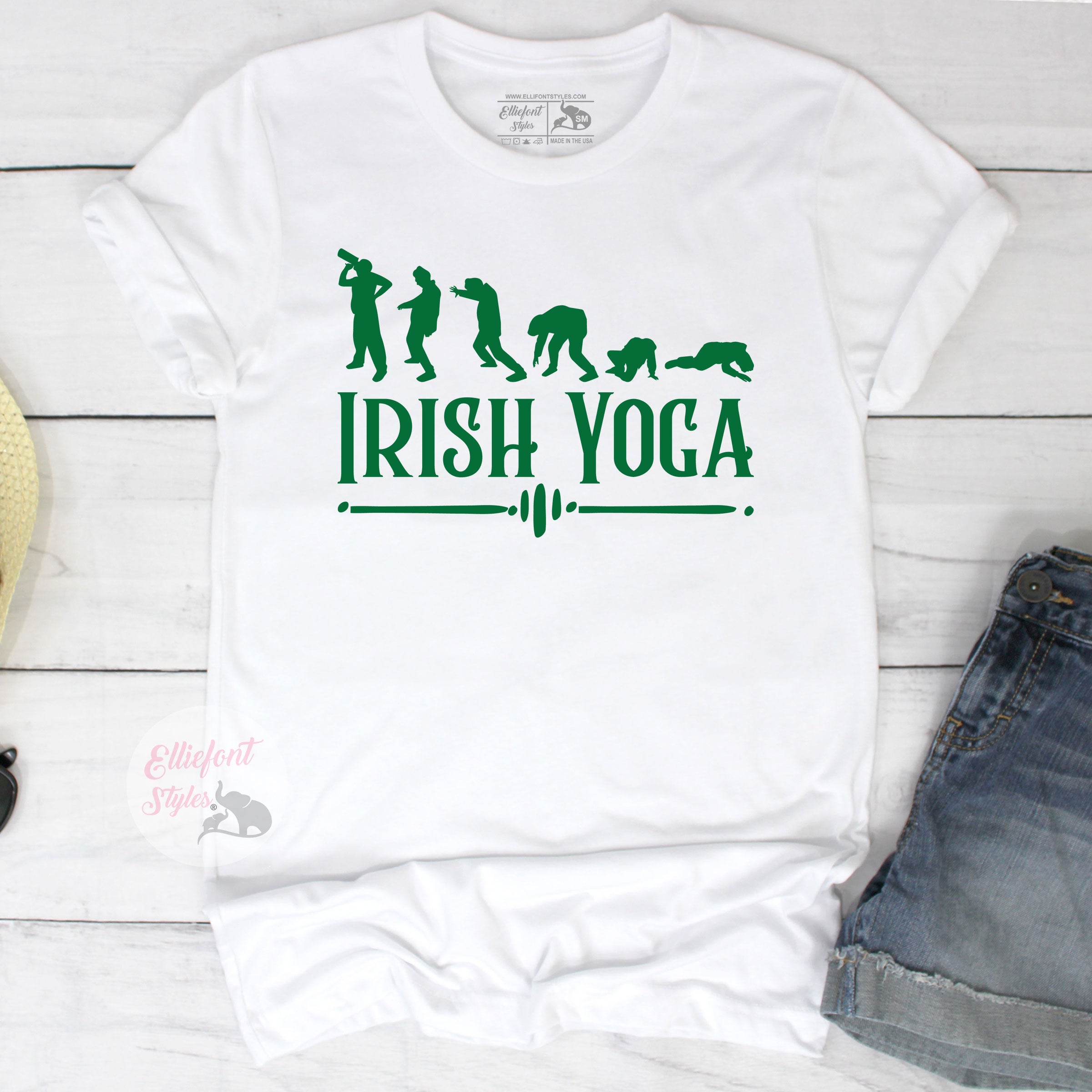 Irish Yoga Shirt St. Patrick's Day Funny Irish tshirt Shamrocks