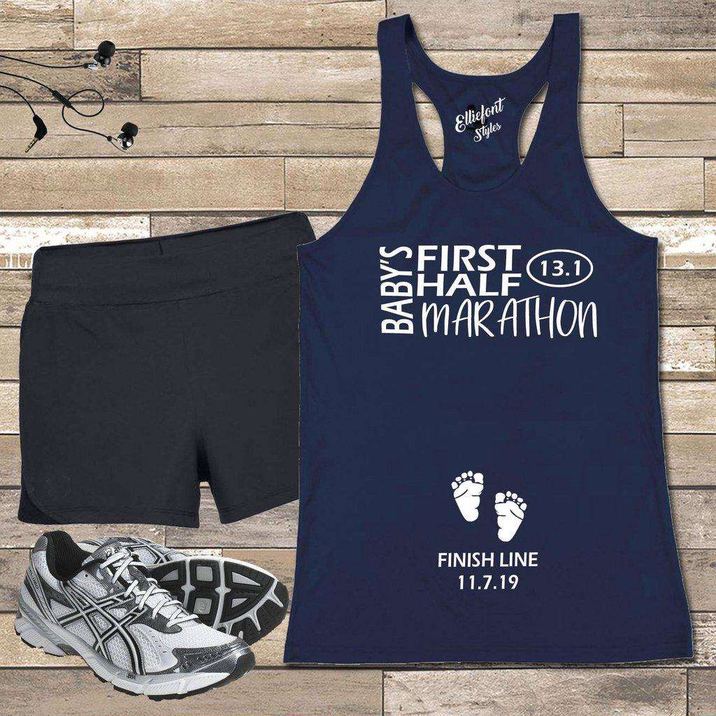 Baby's First Half Marathon 13.1 Pregnancy Announcement Shirt - Elliefont Styles