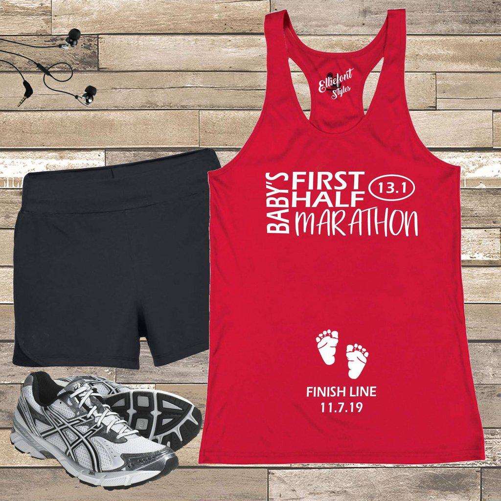 Baby's First Half Marathon 13.1 Pregnancy Announcement Shirt - Elliefont Styles