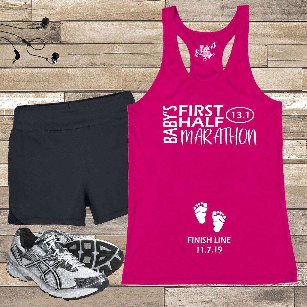 Baby's First Half Marathon 13.1 Pregnancy Announcement Shirt - Elliefont Styles
