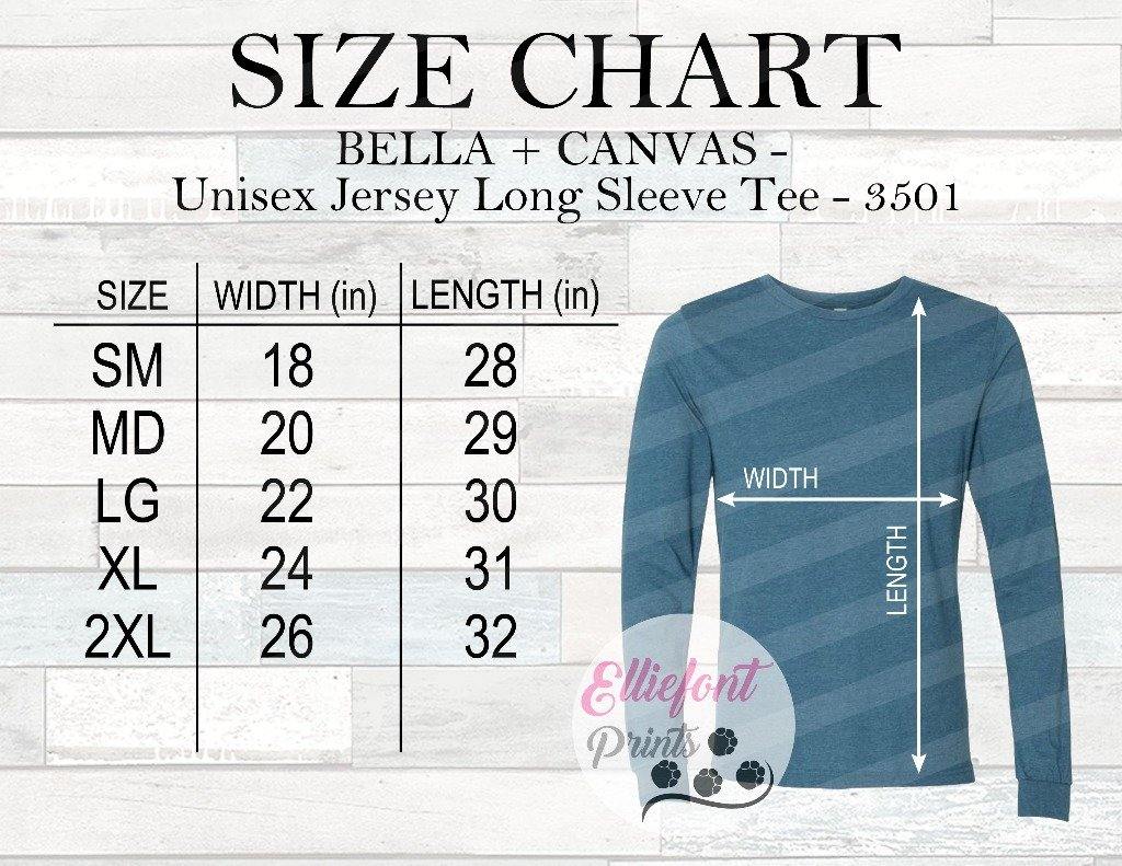 Bella canvas unisex sweatshirt size chart cheap