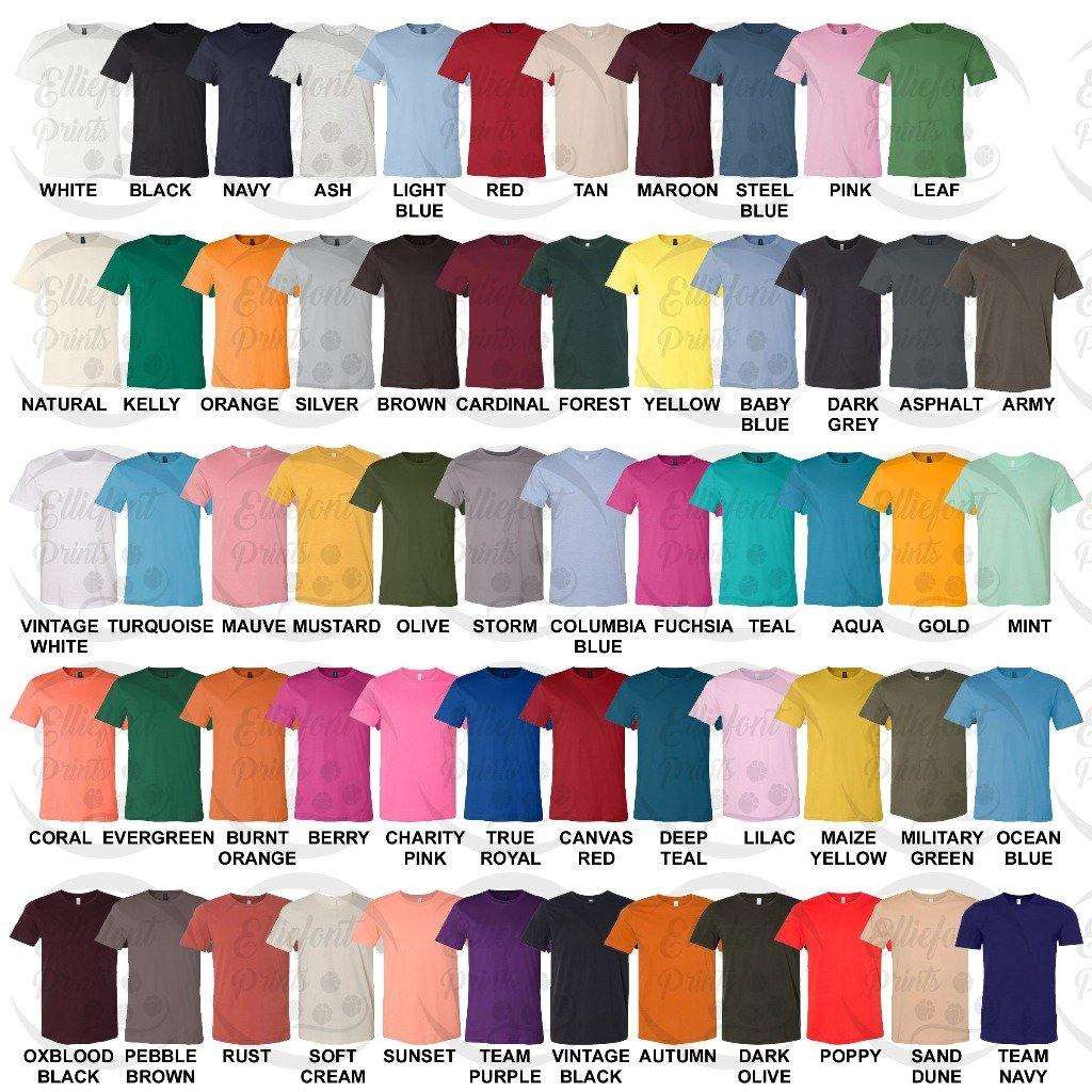 Bella canvas sweatshirt color chart clearance