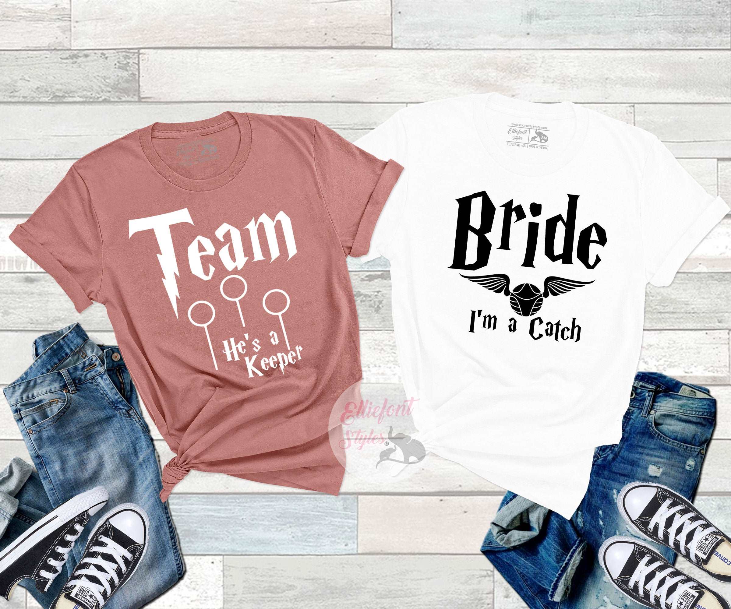 Bachelorette Party Shirts I'm A Catch He's Keeper Bridal – Elliefont Styles