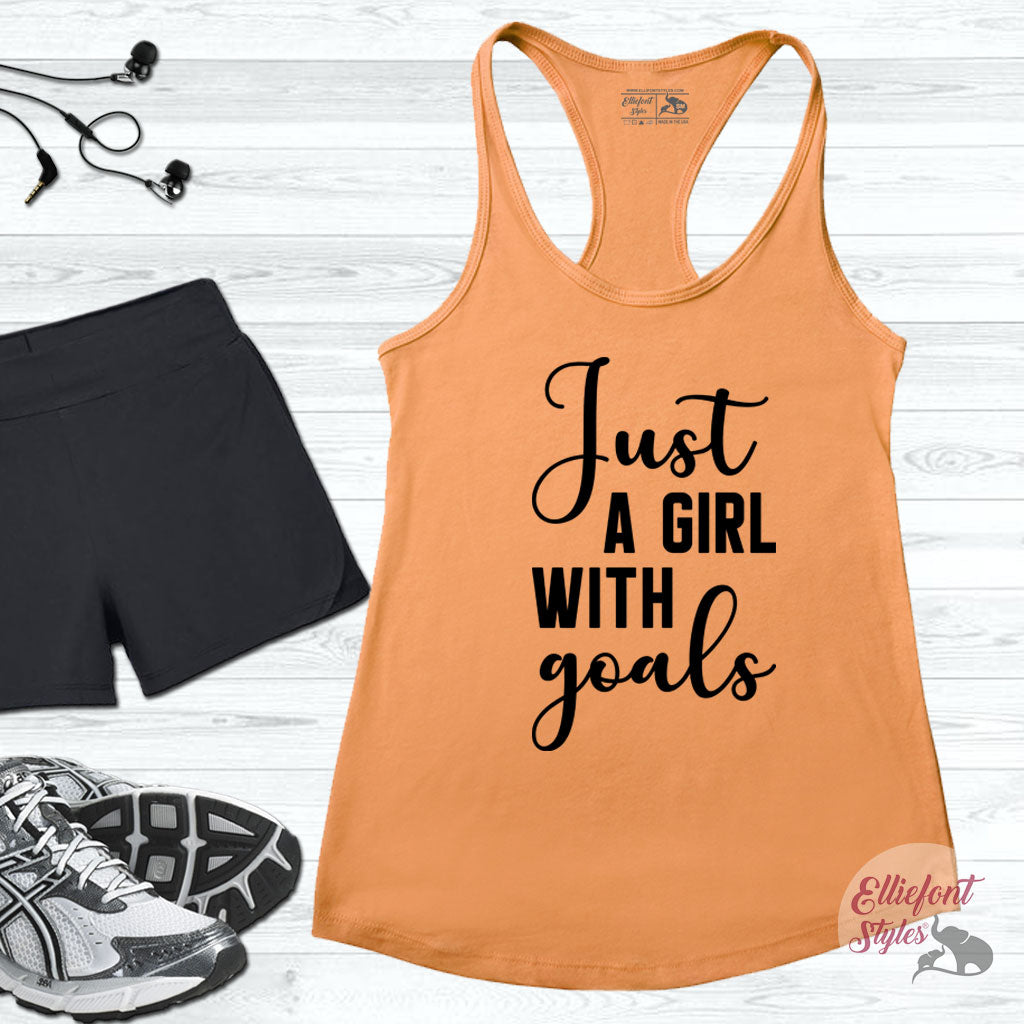 Funny Workout Shirts Cheap Workout Tanks Just A Girl With Goals