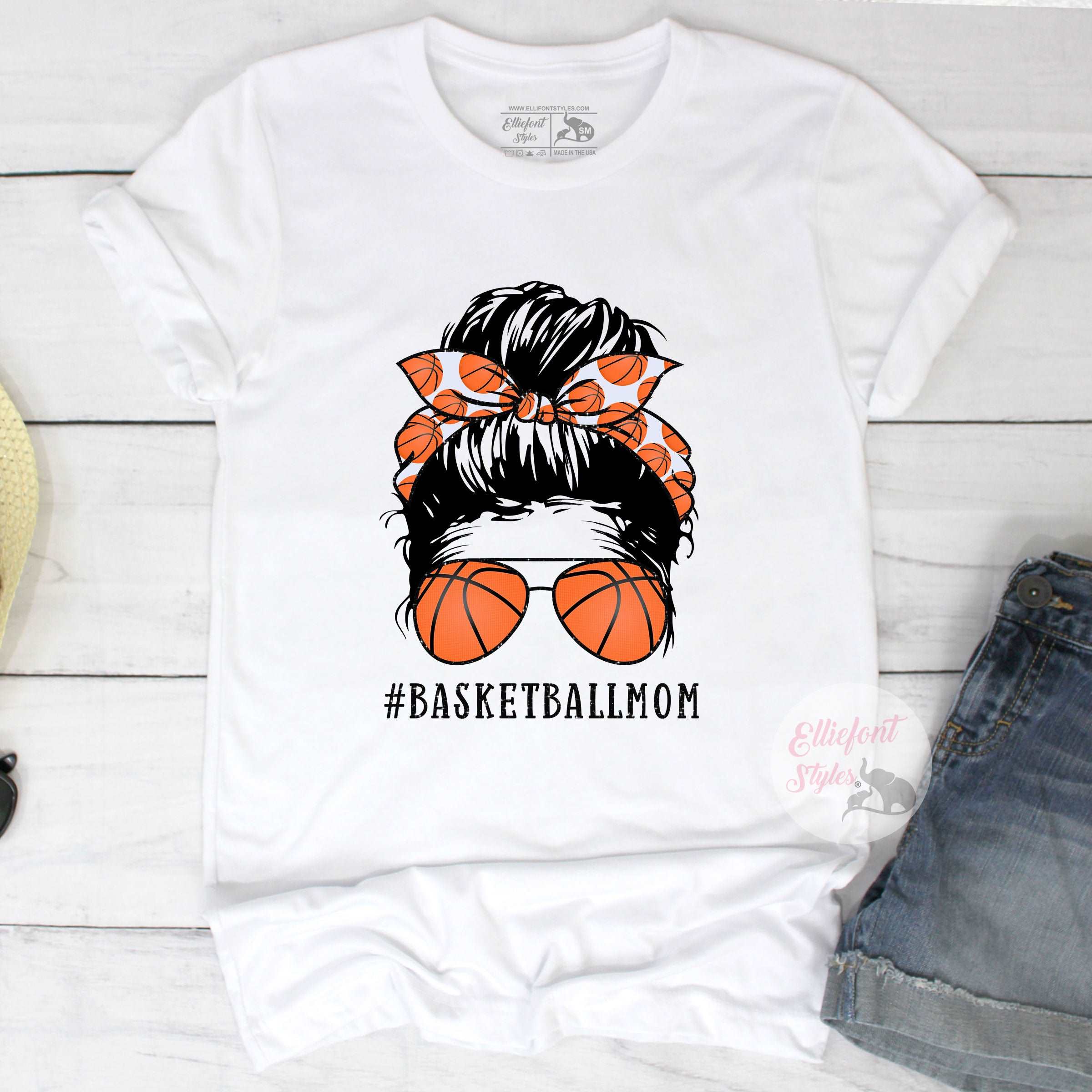 Basketball Mom With Messy Bun Shirt