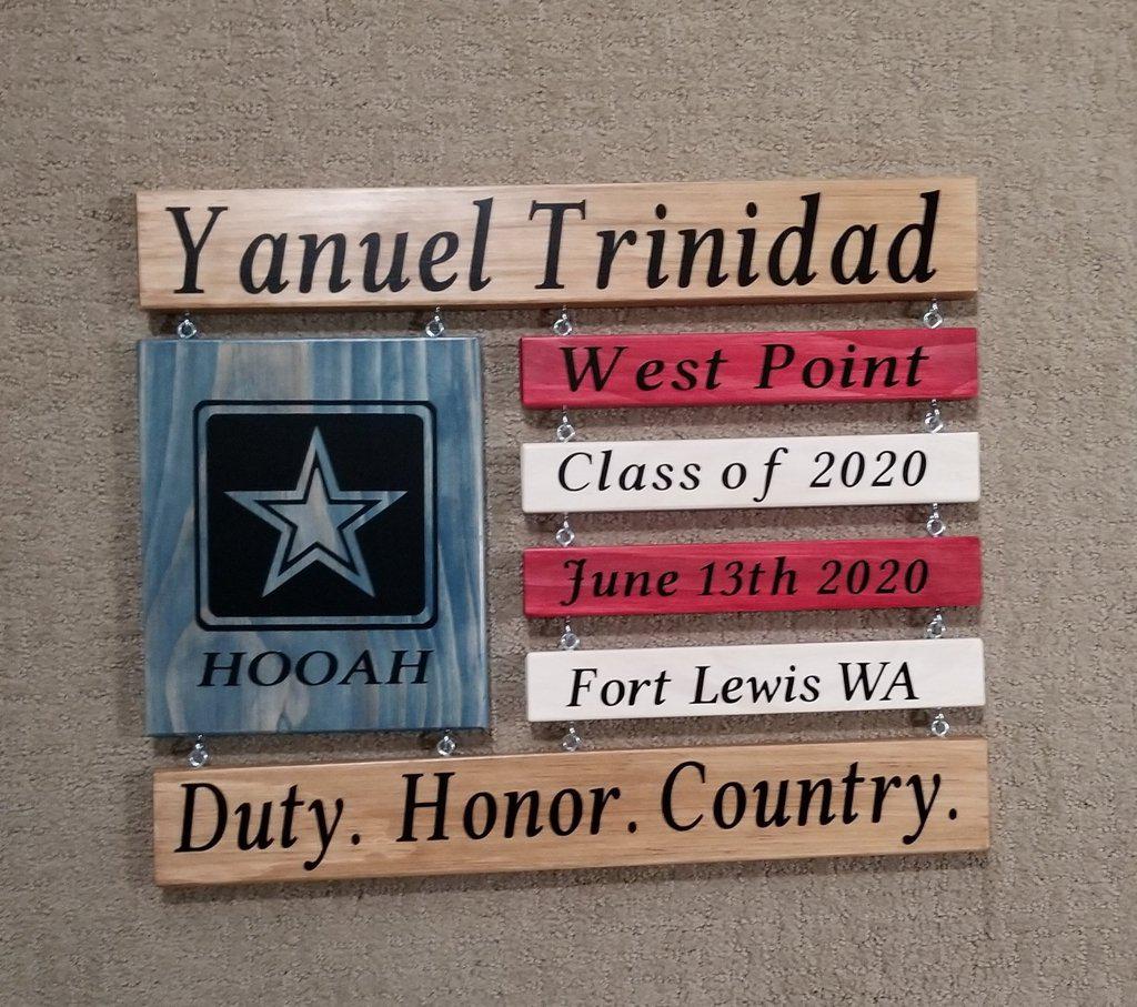 US Army Graduation Sign Armed Forces Boot Camp US Army Wood Sign Hooah - Elliefont Styles