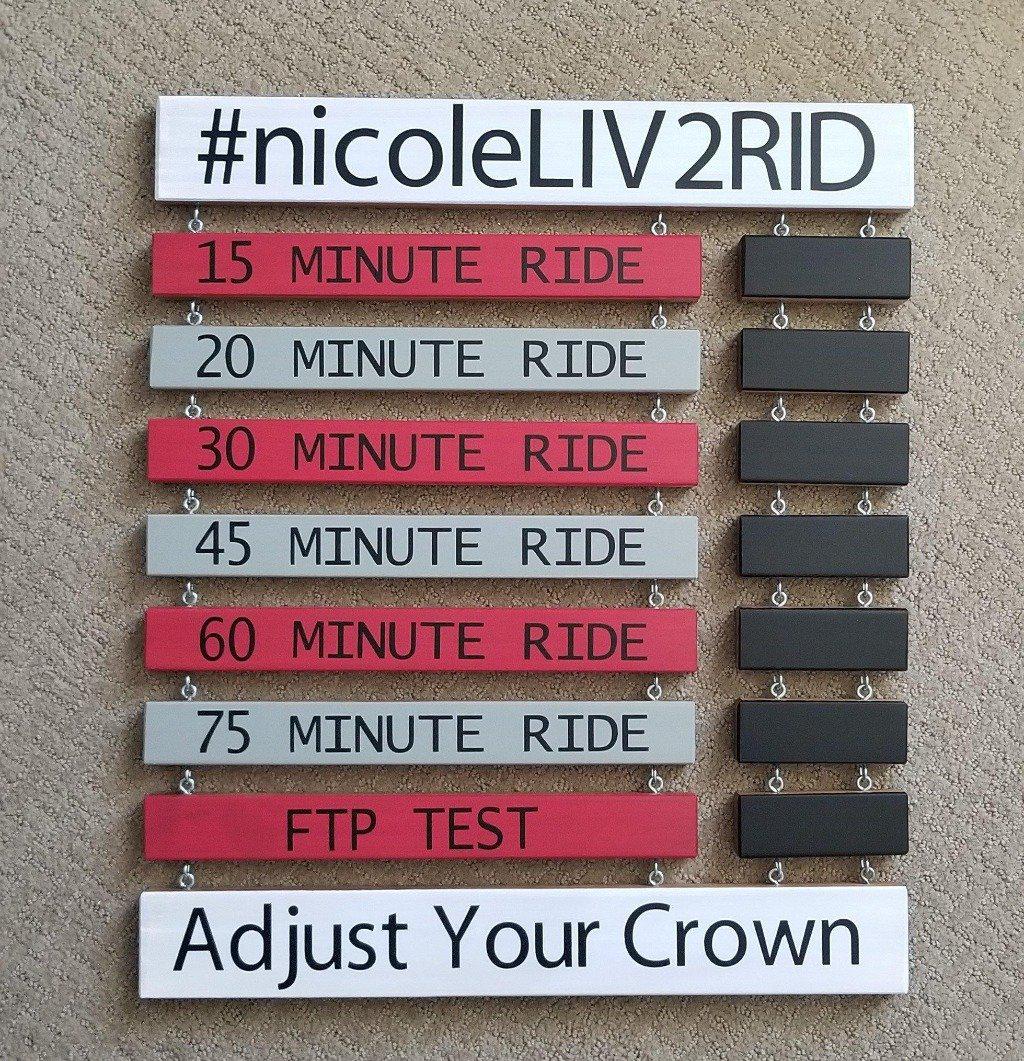 Customized spin class record board to celebrate cycling achievements