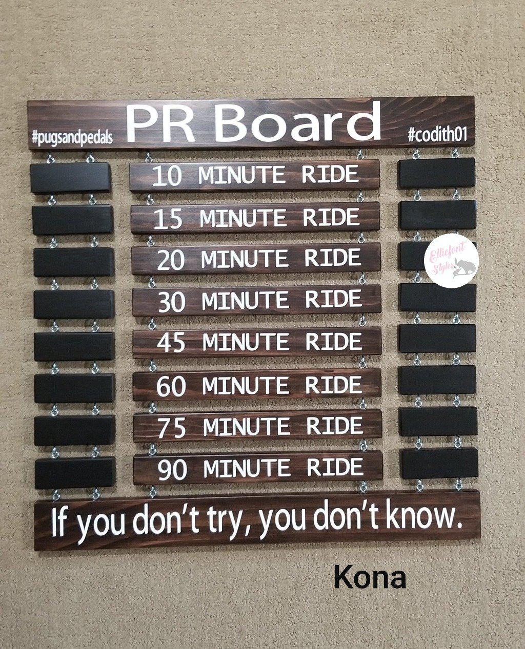 Personalized cycling PR board for 15 minute ride milestones