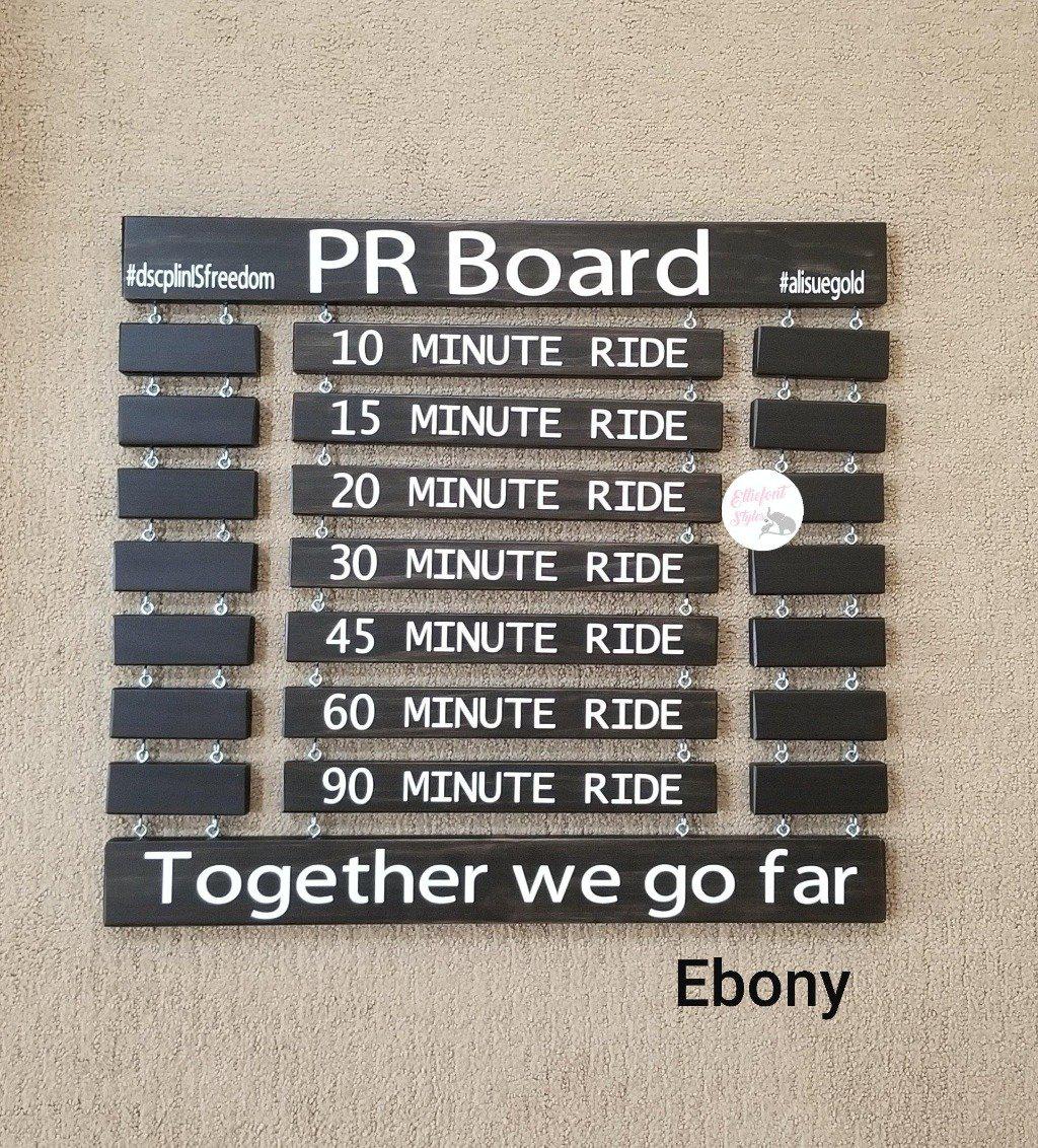 Cycling PR board wall display for home gym or training space