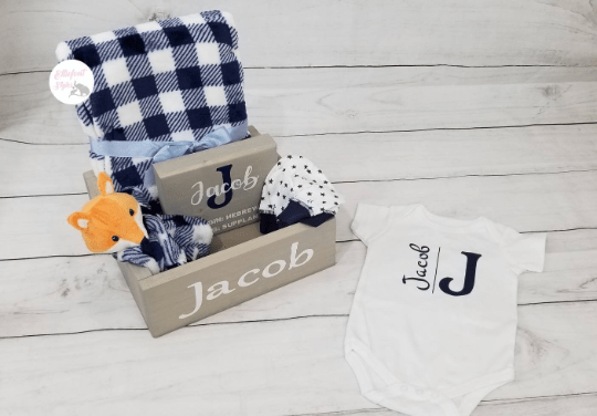 Personalized Baby Gift Set Box | Woodland Baby Shower Gift Set - Elliefont Styles