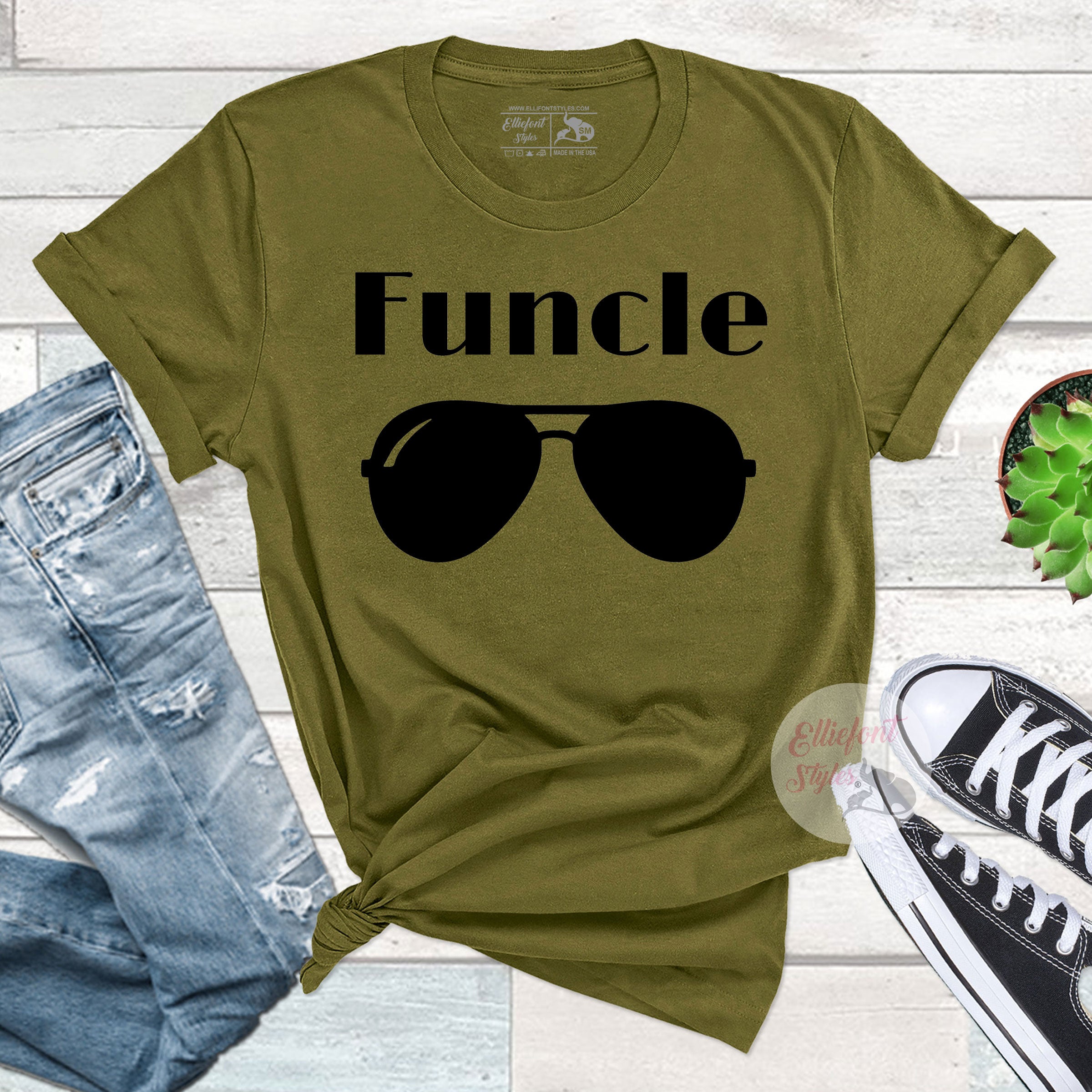 Funcle shirt funny graphic tee with aviator glasses
