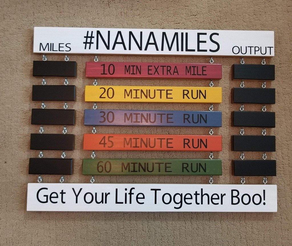 Wall-mounted home gym cycling goal tracker for spin enthusiasts