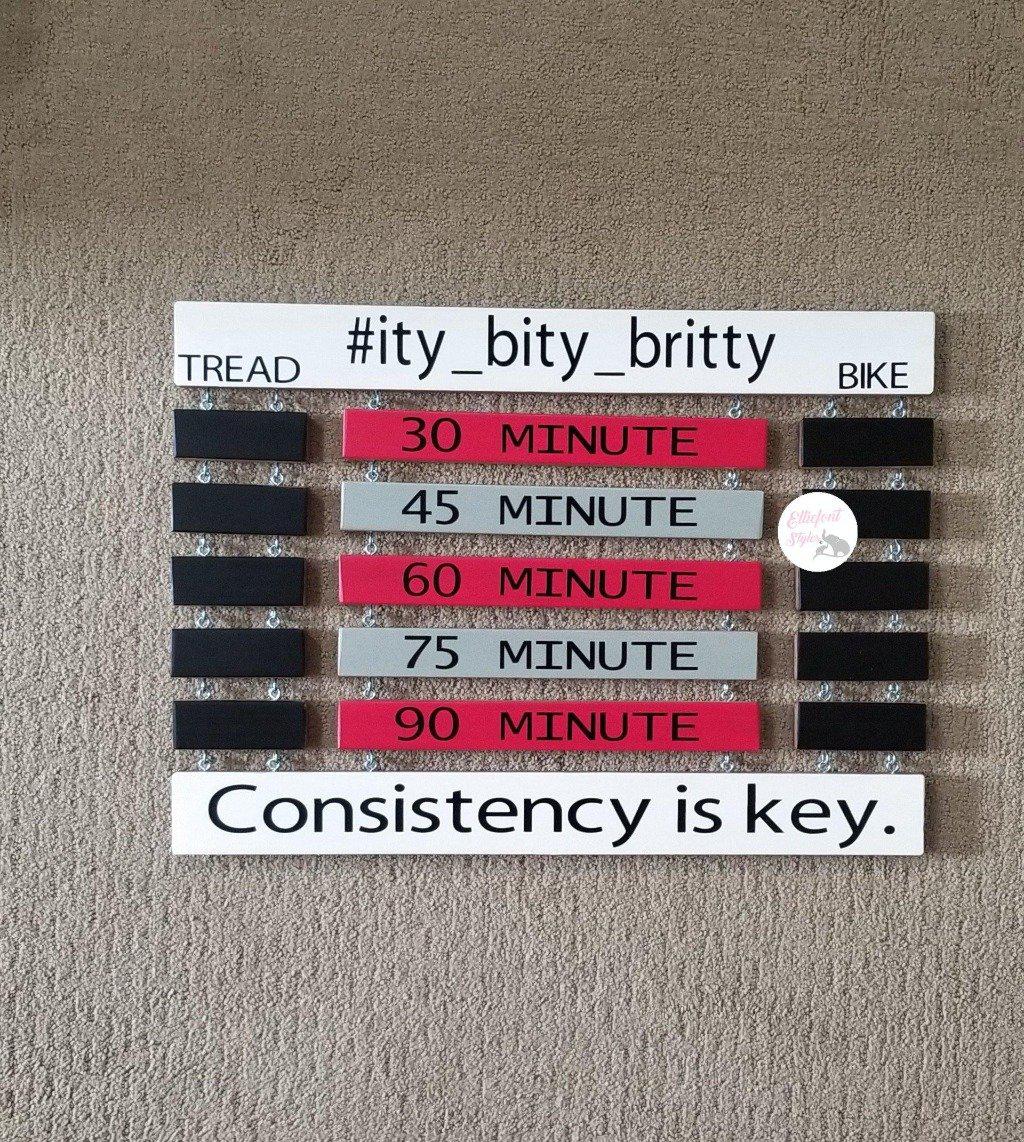 Indoor cycling performance tracker board for home gym motivation