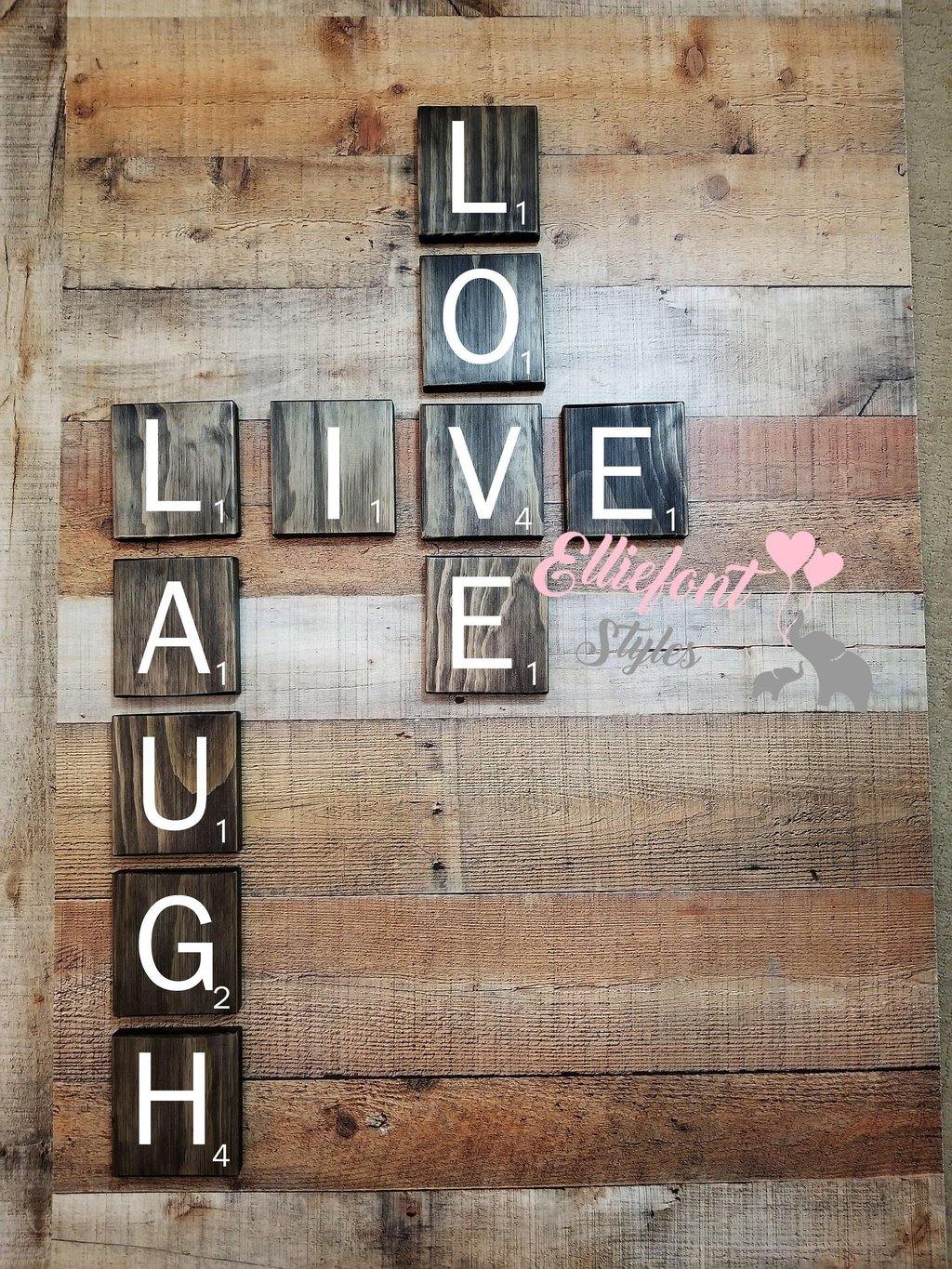 Live Love Laugh Scrabble Tile Wall Art Gallery Wall Decor Letters ...
