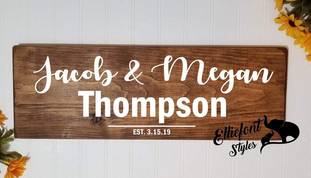 Mr. & Mrs. Wedding Wood Sign, Wedding Gift, Anniversary Gift, Wedding Keepsake - Elliefont Styles