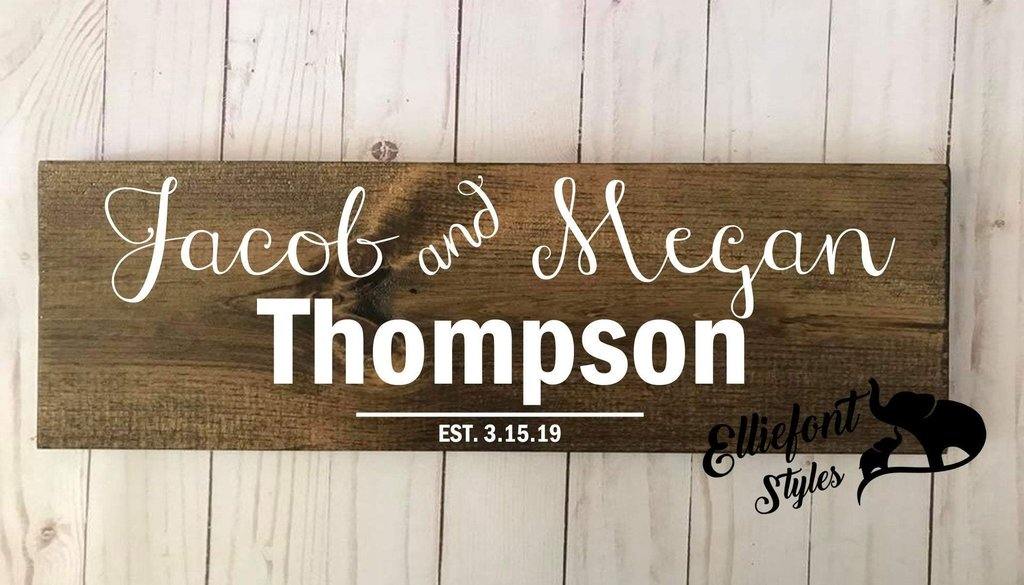 Mr. & Mrs. Wedding Wood Sign, Wedding Gift, Anniversary Gift, Wedding Keepsake - Elliefont Styles