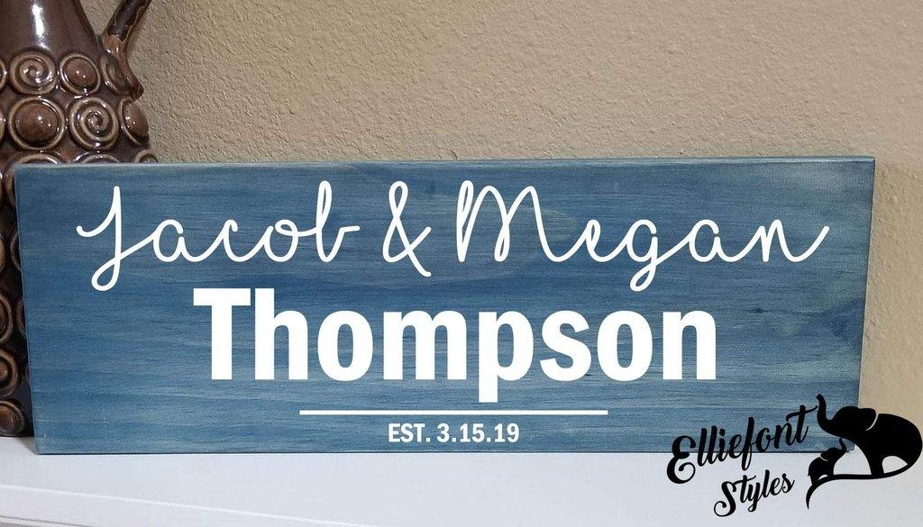Mr. & Mrs. Wedding Wood Sign, Wedding Gift, Anniversary Gift, Wedding Keepsake - Elliefont Styles