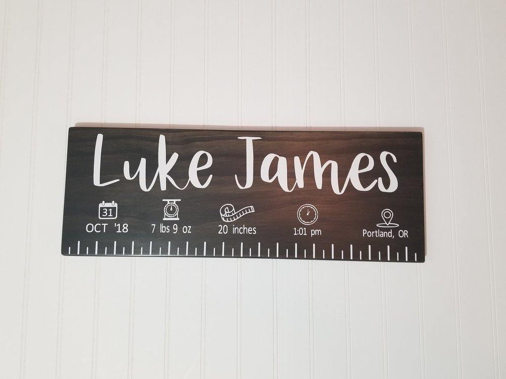 Thoughtful personalized baby ruler gift for new moms