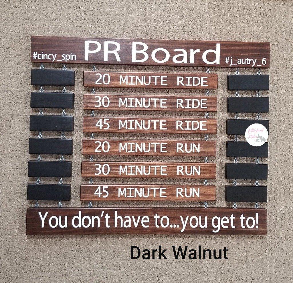 Outdoor cycling PR board to display personal best ride times