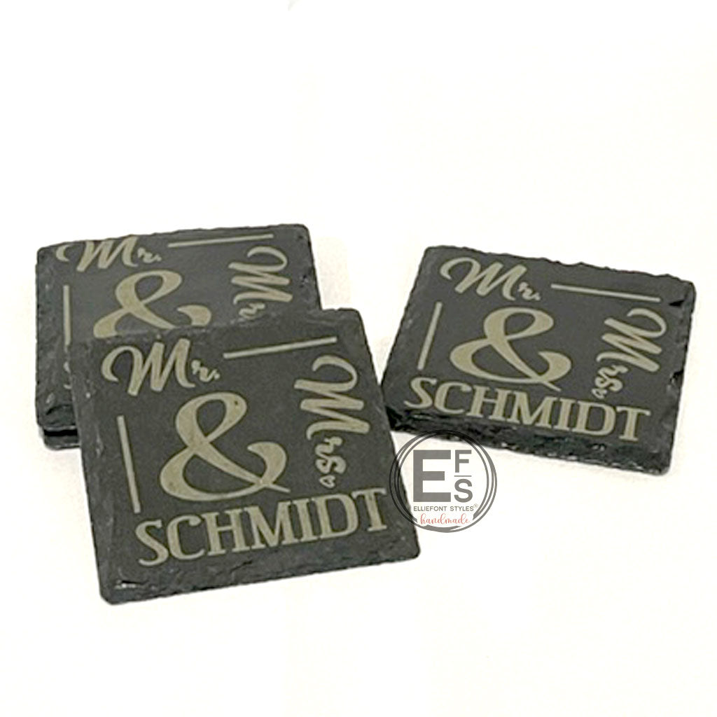Unique personalized couple keepsake coasters for home décor and entertaining